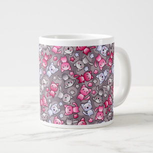 Grande Tasse motif avec les chats mignons de griffonnage de
