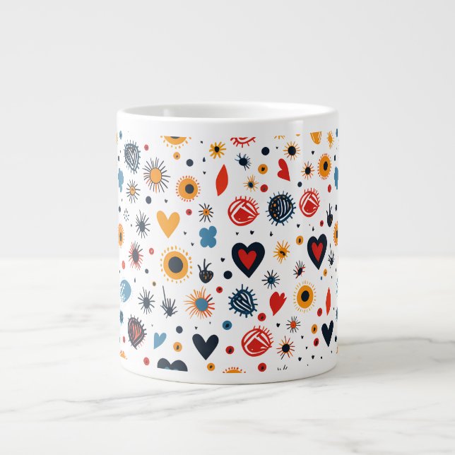 Grande Tasse Motif Batik moderne sans couture (Devant)