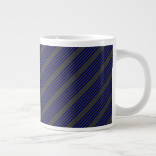 Grande Tasse Motif bleu marine et charbon cinq bandes