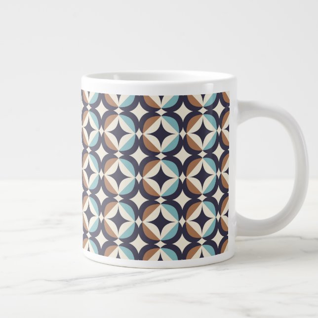 Grande Tasse Motif Brown et Turquoise moderne du milieu du sièc (Droite)