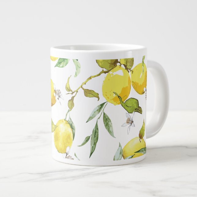 Grande Tasse Motif citron aquarelle (Devant droit)