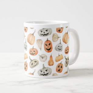 Grande Tasse Motif Citrouille d'aquarelle amusant