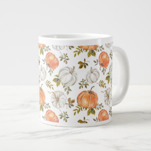 Grande Tasse Motif Citrouille d'aquarelle d'automne