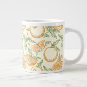 Grande Tasse Motif classique aux fruits orange