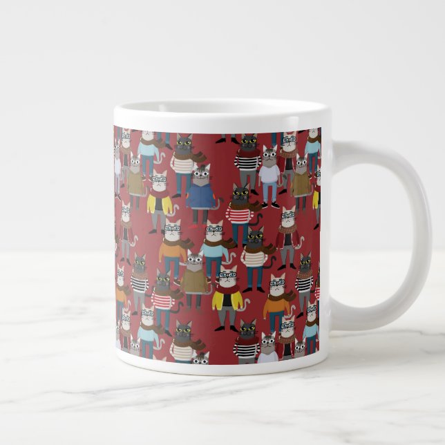 Grande Tasse Motif Cool Hipster Cat (Droite)