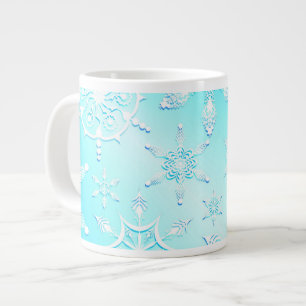 Grande Tasse Motif Crystal Snowflakes