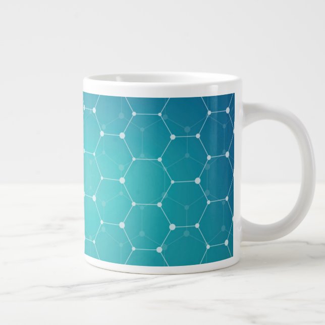 Grande Tasse Motif d'ADN Turquoise bleu (Droite)