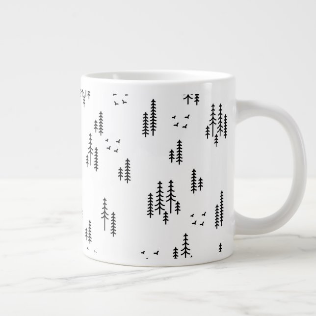 Grande Tasse Motif d'art de Forest Line (Droite)