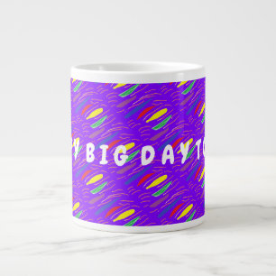 Grande Tasse Motif d'art sur brun violet