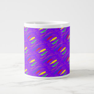 Grande Tasse Motif d'art sur brun violet