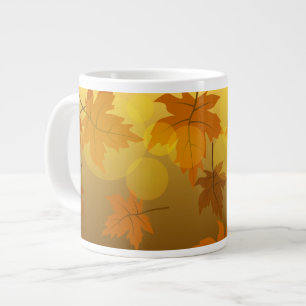 Grande Tasse Motif d'automne avec feuilles d'érable en chute et