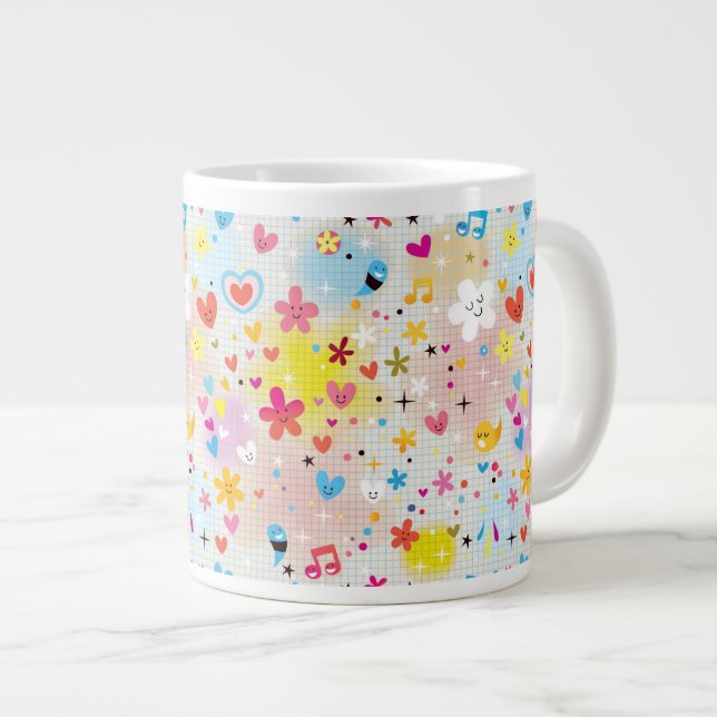 Grande Tasse motif de bande dessinée d'amusement (Devant droit)