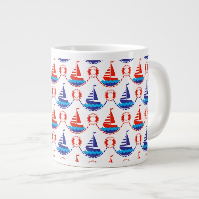 Grande Tasse Motif de bateau à voile (Devant droit)