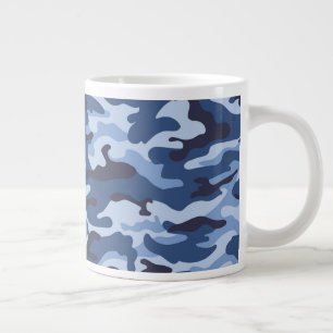 Grande Tasse Motif de camouflage bleu foncé