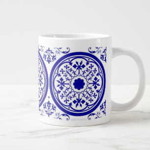 Grande Tasse Motif de carreaux gothiques bleu blanc