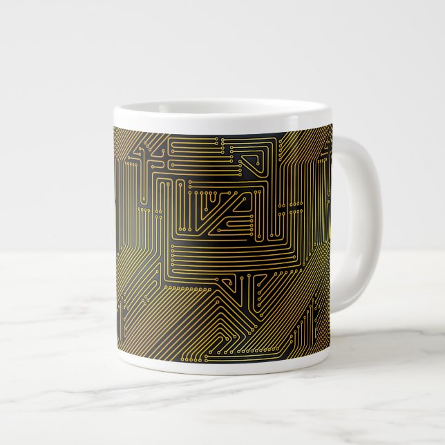 Grande Tasse Motif de carte d'ordinateur (Devant droit)