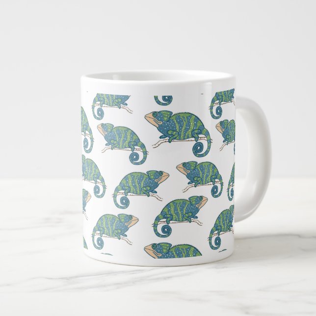 Grande Tasse Motif de Chameleon (Devant droit)