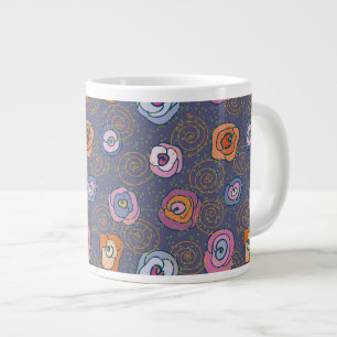 Grande Tasse motif de champ rose Abstrait