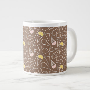 Grande Tasse Motif de cône glacé sur le Brown