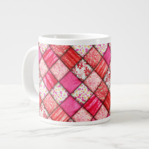 Grande Tasse Motif de courtepointe Red Faux