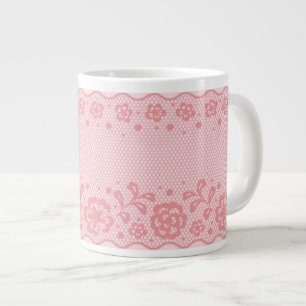 Grande Tasse motif de dentelle, fleur vintage 3