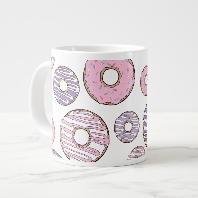 Grande Tasse Motif De Donuts, Donuts Roses, Donuts Violets (Devant gauche)