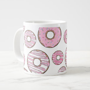 Grande Tasse Motif De Donuts, Donuts Roses, Saupoudrages