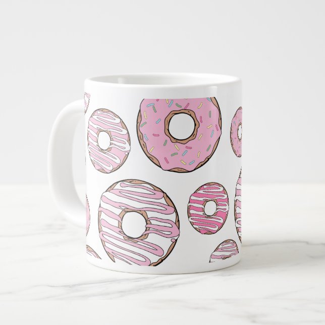 Grande Tasse Motif De Donuts, Donuts Roses, Saupoudrages (Devant gauche)