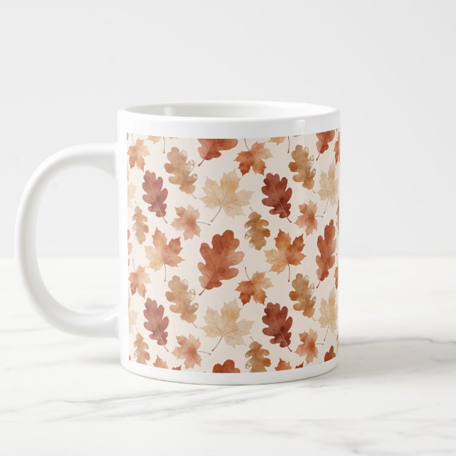 Grande Tasse Motif de feuille d'automne confortable (Gauche)