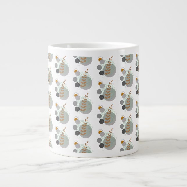 Grande Tasse Motif de feuille rétro (Devant)