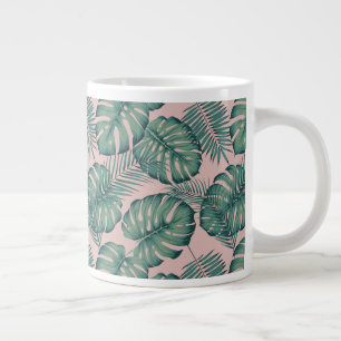 Grande Tasse Motif de feuille tropicale