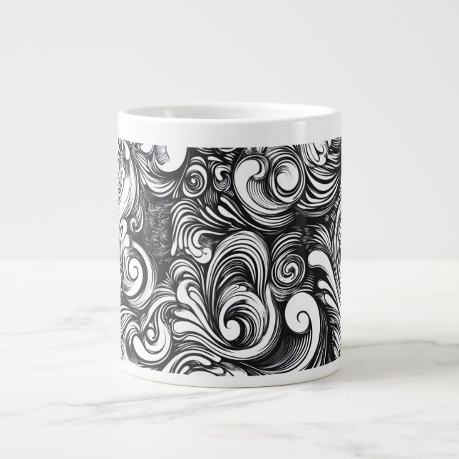 Grande Tasse Motif De Flèche Noir Et Blanc (Devant)