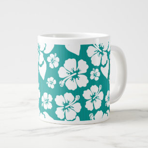 Grande Tasse Motif de fleurs d'Hibiscus