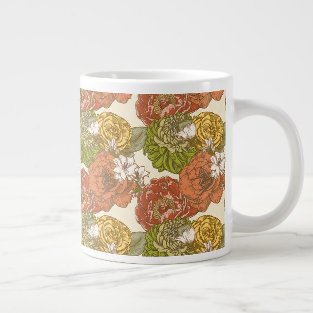 Grande Tasse Motif de fleurs du jardin (Droite)