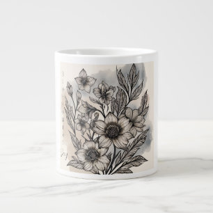 Grande Tasse Motif de fleurs magnifiques, Joie en fleurs