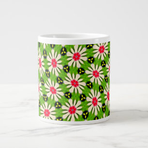 Grande Tasse Motif de fleurs rose et blanche