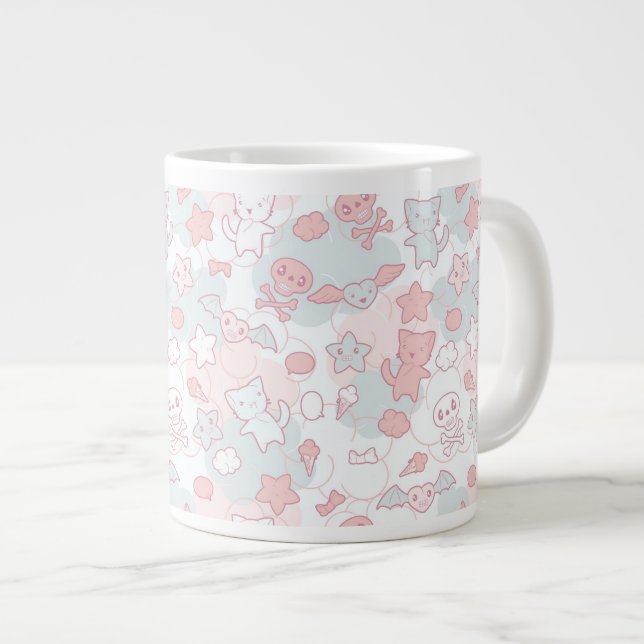 Grande Tasse motif de kawaii avec le griffonnage (Devant droit)