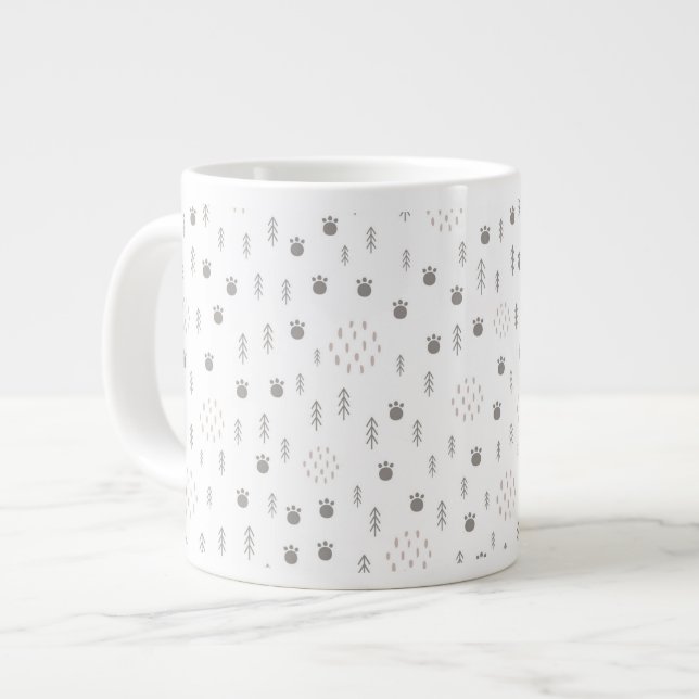 Grande Tasse Motif de la piste animale du bois mûre (Devant gauche)
