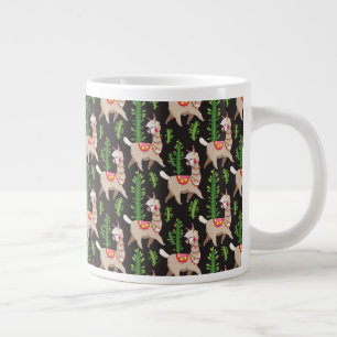 Grande Tasse Motif de lamas joliment décoré