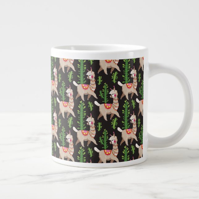 Grande Tasse Motif de lamas joliment décoré (Droite)