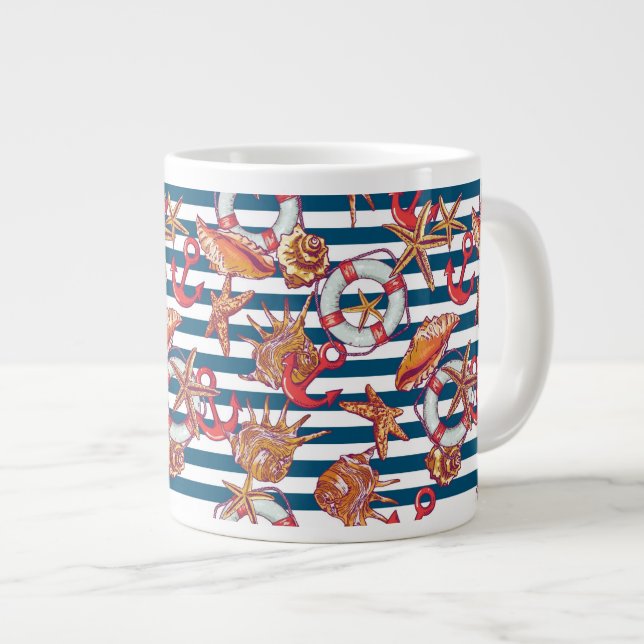 Grande Tasse Motif De L'Amidon Et De La Grève (Devant droit)