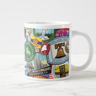 Grande Tasse Motif de l'autocollant de voyage des États-Unis