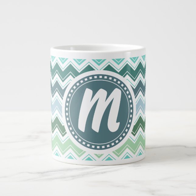 Grande Tasse Motif de l'élégante écologiste Chevron (Devant)