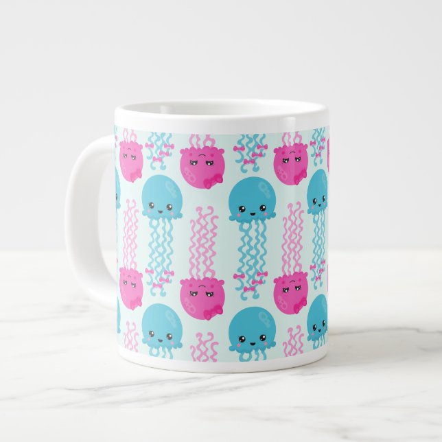 Grande Tasse Motif de méduses, Mignonne méduse, Sea Animaux (Devant gauche)