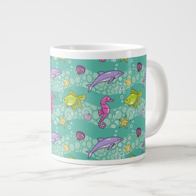 Grande Tasse Motif de mer d'été (Devant droit)