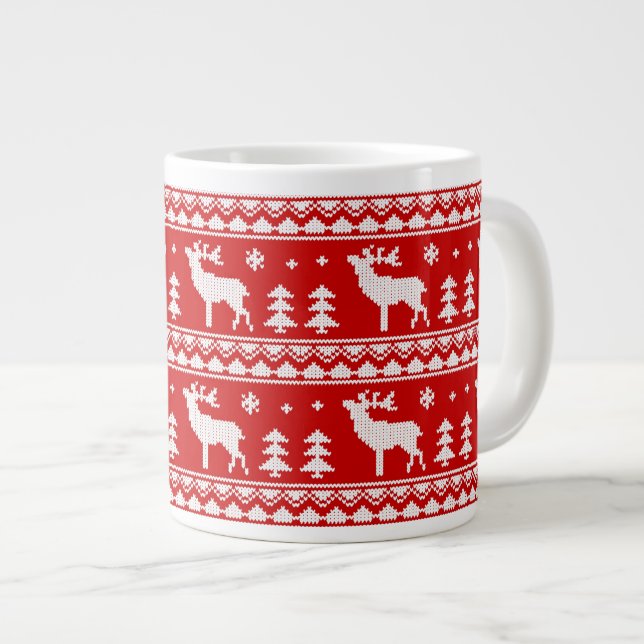 Grande Tasse Motif de Noël de Fair Isle (Devant droit)