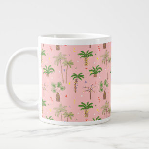 Grande Tasse Motif de palmiers de Noël tropicaux