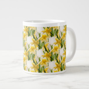 Grande Tasse Motif de papier peint de jonquille jaune