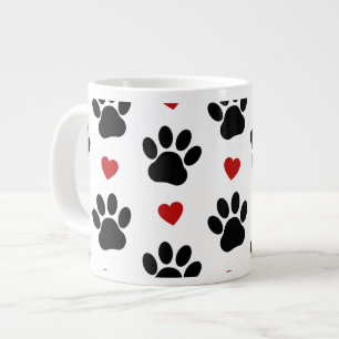 Grande Tasse Motif De Pâtes, Pâtes De Chien, Pâtes Noires, Coeu