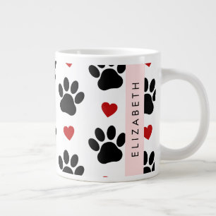 Grande Tasse Motif De Pâtes, Pâtes Noires, Coeurs Rouges, Votre
